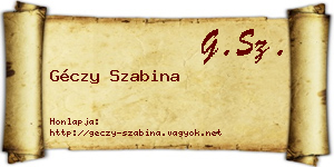 Géczy Szabina névjegykártya
